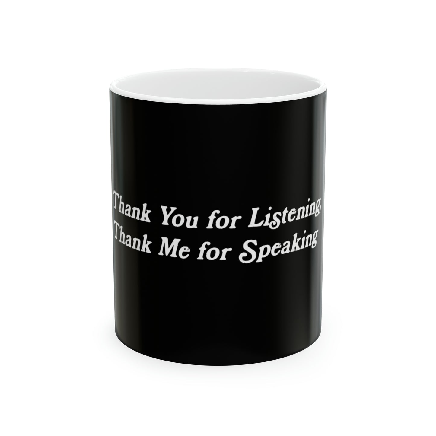 Black Thank You Ceramic Mug 11oz