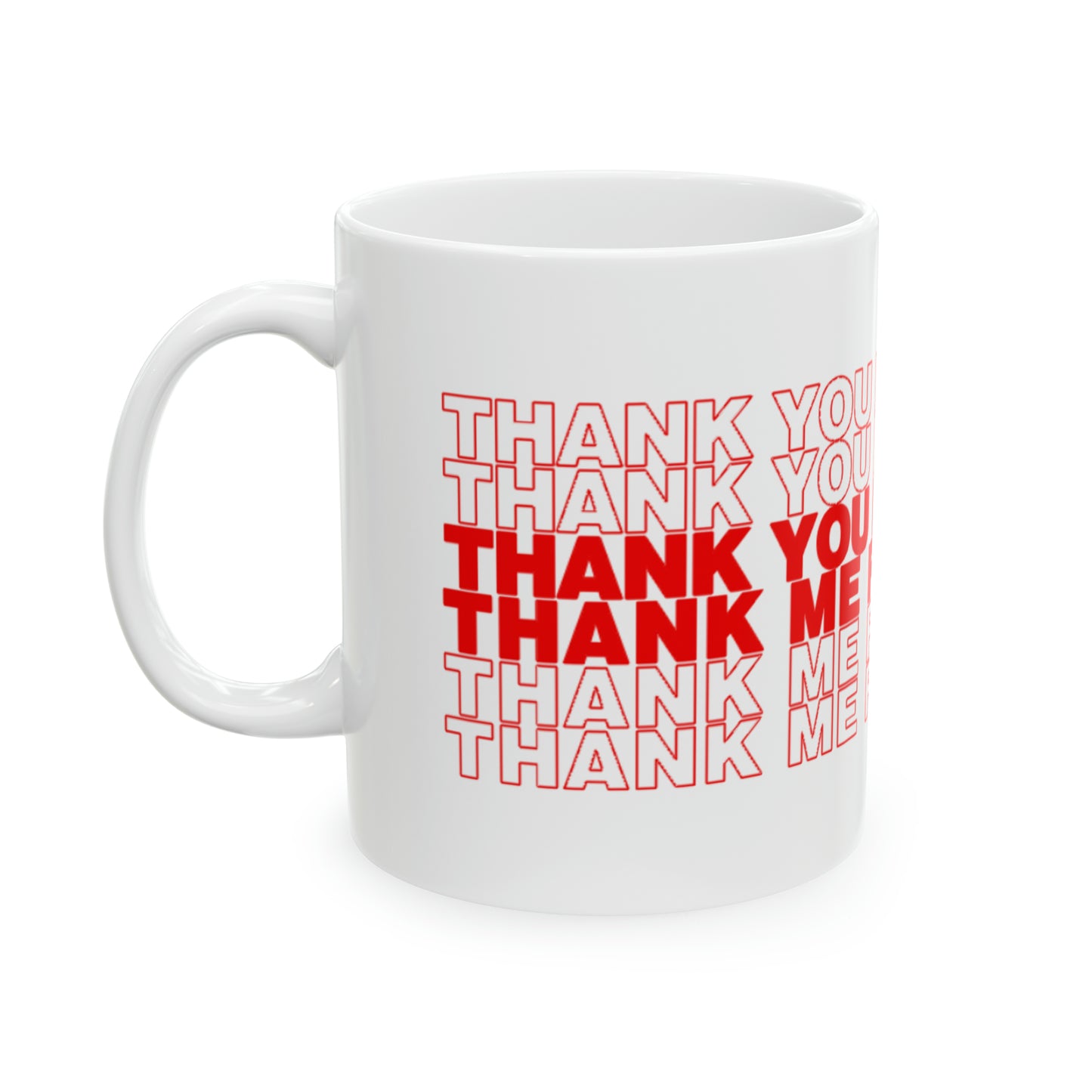 Red Thank You Ceramic Mug 11oz