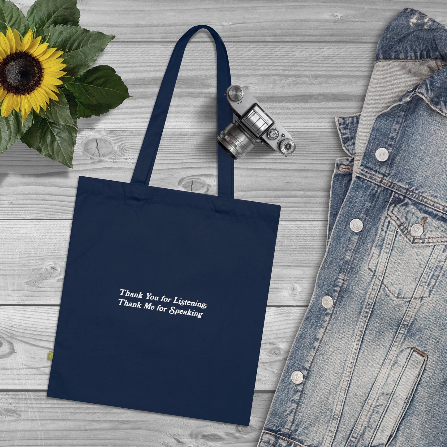 Thank You White Organic Cotton Tote Bag